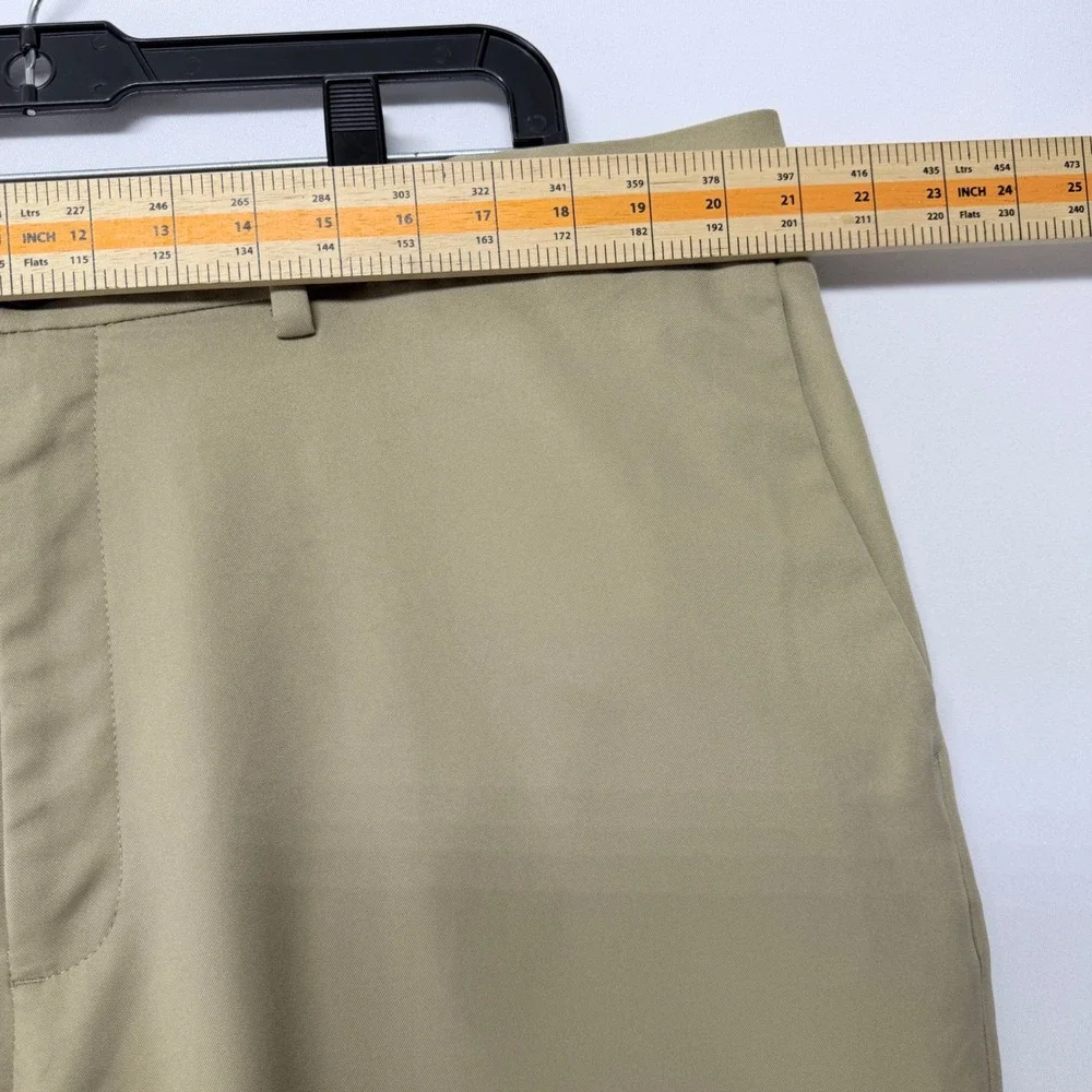 Haggar Cool18 Pro Classic Fit Pants Mens 42x30 Khaki Tan Performance Chino Golf